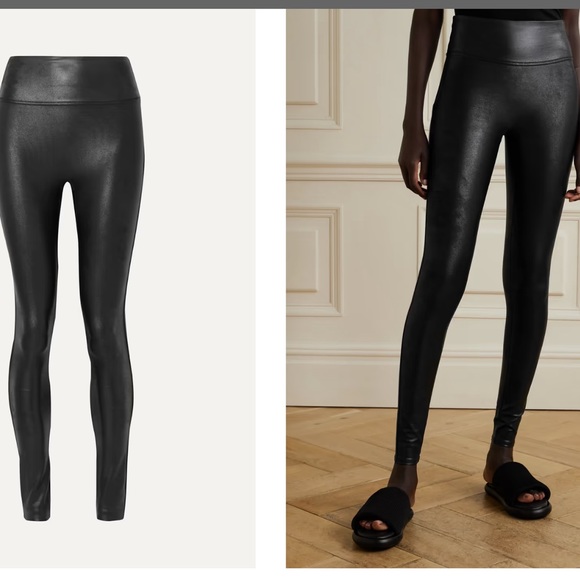 Spanx Faux stretch-leather leggings Size XS - Picture 1 of 7